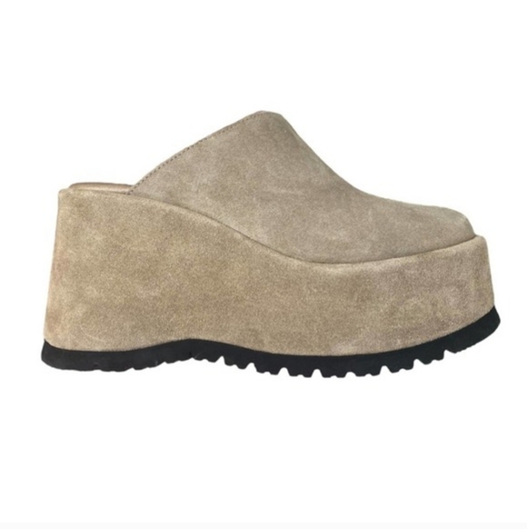 Free People Taupe Avery Platform Mules Size 37 (6.5-7) - Picture 2 of 13